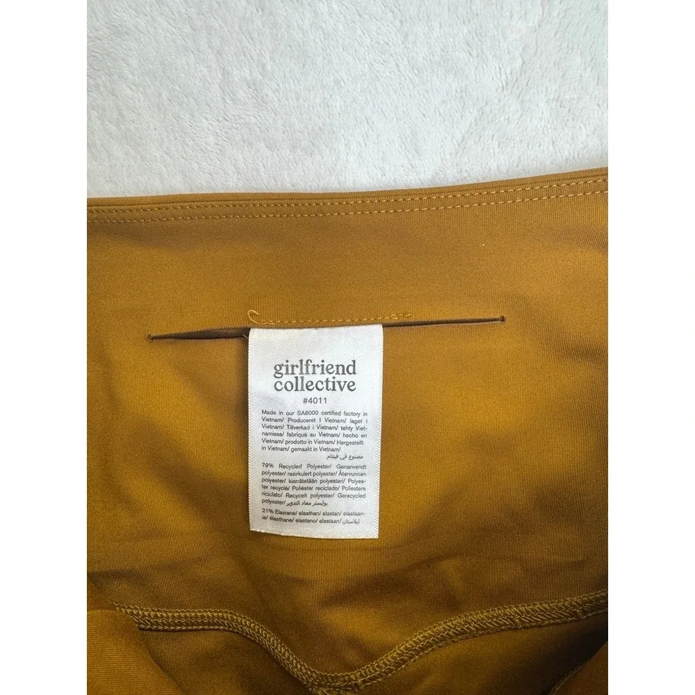 Girlfriend Collective Bike Shorts Womens S‎ Ochre Mustard Good Condition